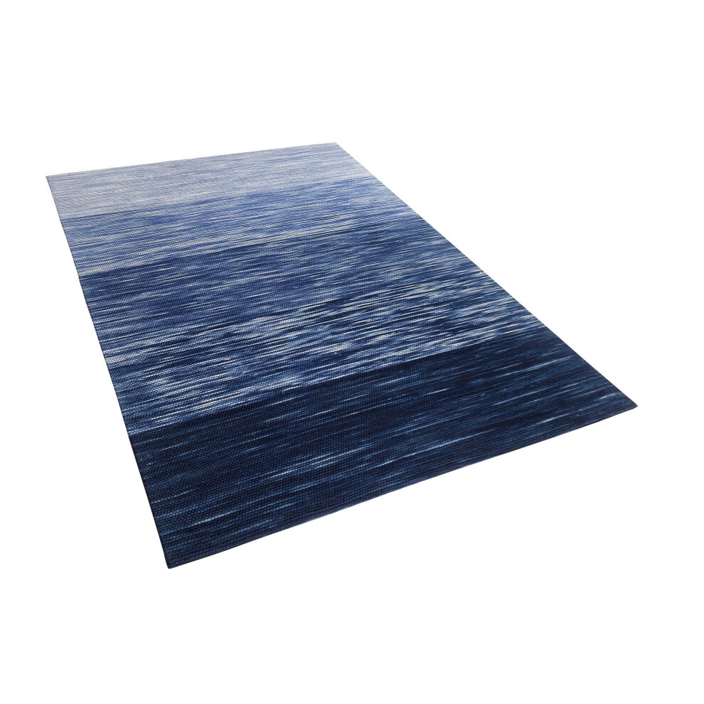 Area Rug 140 x 200 Wool Polyester Blue KAPAKLI