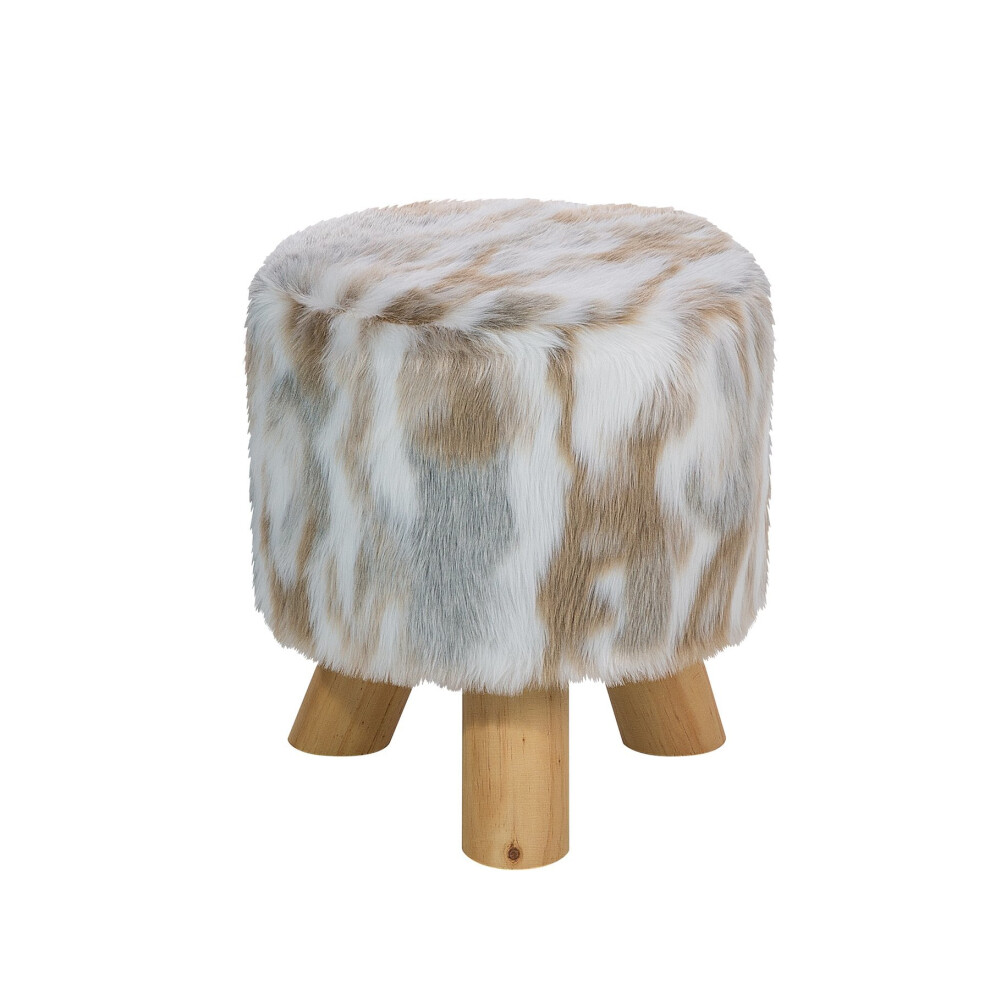 Faux Fur Footstool Multicolour TEXAS