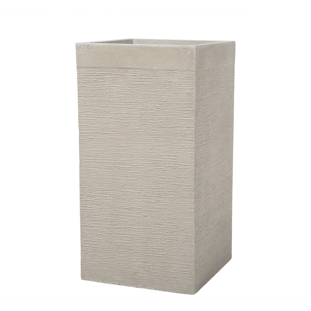 Plant Pot Fibre Clay Beige 40 x 40 x 77 cm DION