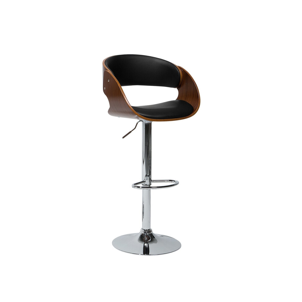 Swivel Bar Stool Darkwood with Black BAKU