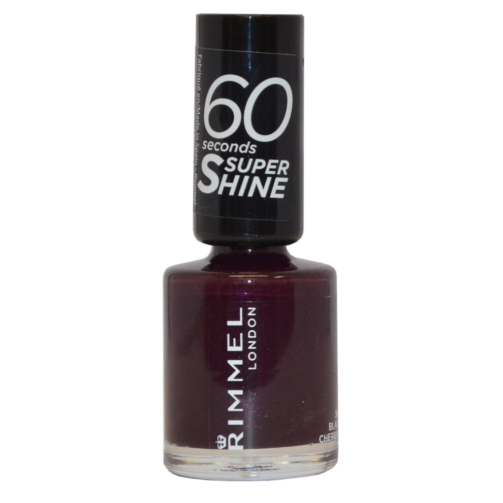 Rimmel London 60 Seconds Super Shine Nail Varnish 8ml Black Cherries #345