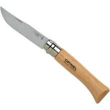 OPINEL No.10 Lock Knife with Virobloc - 10cm Sandvik Stainless Blade, Beech Handle, Made in France, NO10VRI