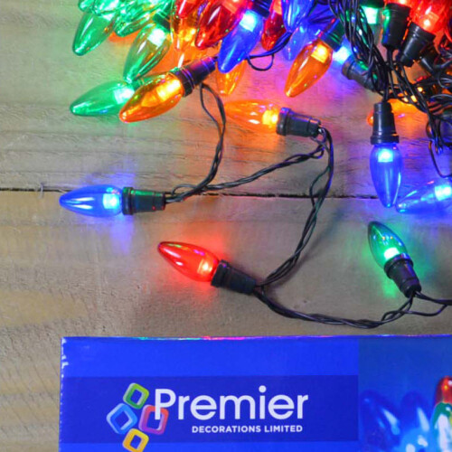 Premier 12m 120 LED Premier Multi Function Large Bulb Outdoor Christmas Festoon Lights