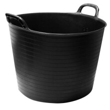 42L Black Flexi Plastic Tub / Bucket for Household and Garden