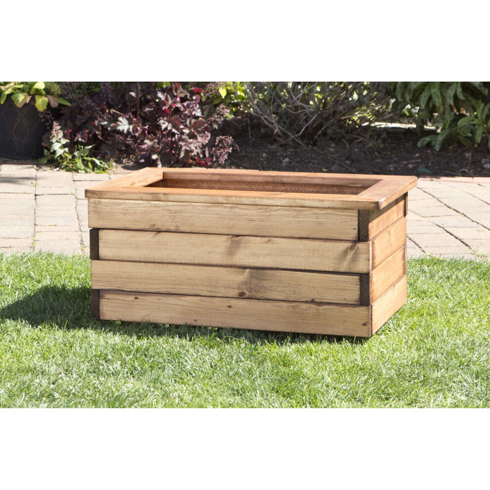 Hand Made 56cm x 34cm Rustic Wooden Small Garden Trough / Flower Bed Planter