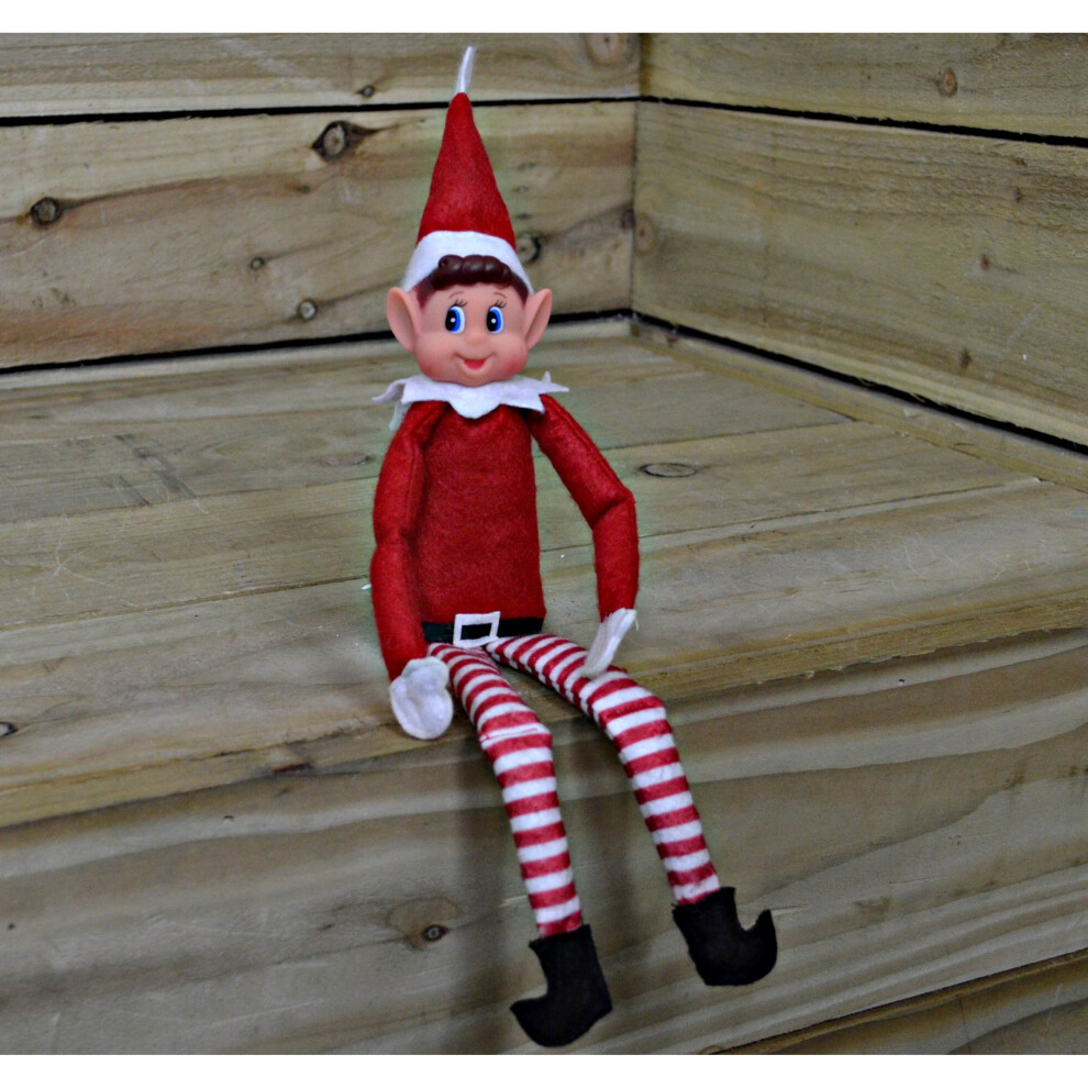 12' (30cm) Long Elf That Sits on the Tree or Shelf Felt / Plush With Vinyl Face