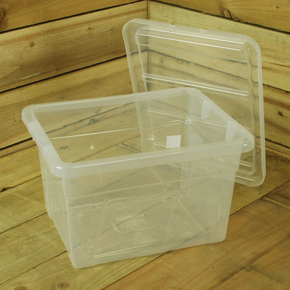 96 Litre 75cm x 38cm x 41cm Stacking Plastic Storage Tub / Tidy Box with Lid
