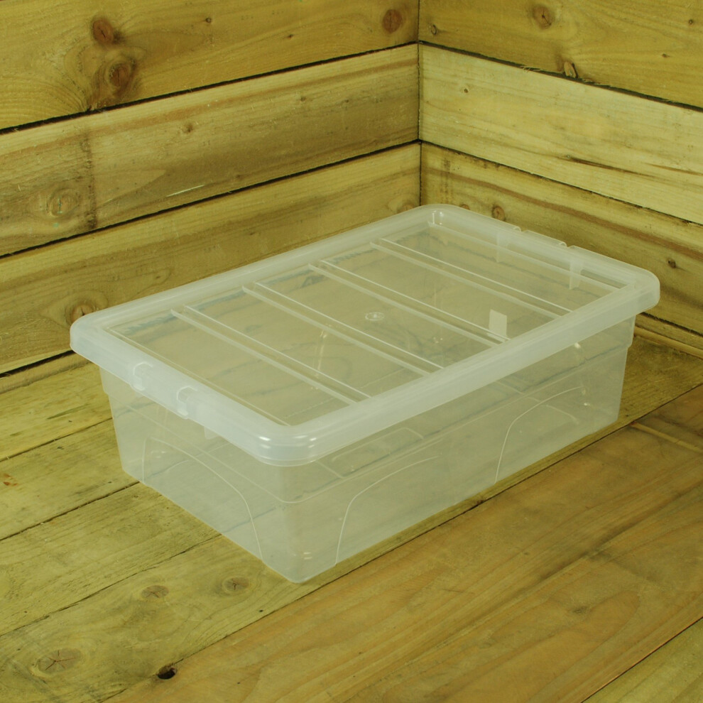 28 Litre 56cm x 38cm x 18cm Stacking Plastic Storage Tub / Tidy Box with Lid