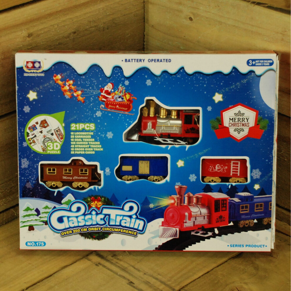 Christmas Classic Battery Powered Train Set 21 Piece 250cm of Track