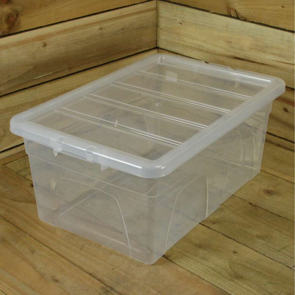 38 Litre 56cm x 38cm x 25cm Stacking Plastic Storage Tub / Tidy Box with Lid