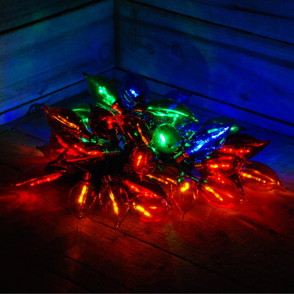 7.8m 80 Multi-Coloured LED Indoor And Outdoor 40 Large Flame Lights