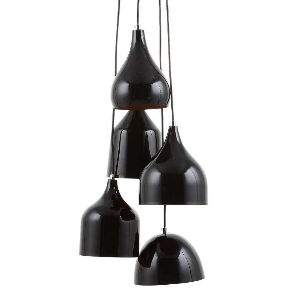 5 Light Ceiling Lamp Metal Black SAVIO