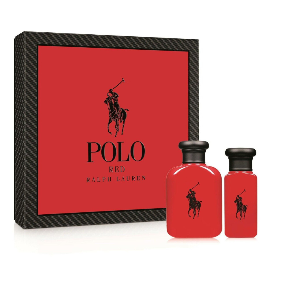 Ralph Lauren Polo Red  Gift Set , 75ml  Eau De Toilette  Spray + 30ml Eau De Toi