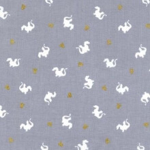 Fat Quarter Baby Dragon Magic Grey Cotton Quilting Sewing Fabric