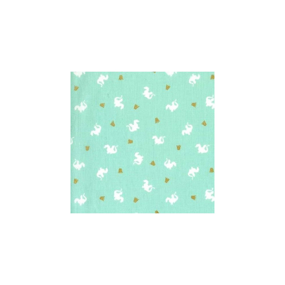 Fat Quarter Baby Dragon Turquoise Cotton Quilting Sewing Fabric