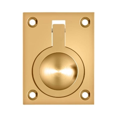 Deltana FRP25CR003 2 1/2-Inch x 1 7/8-Inch Solid Messing Flush Ring Pull