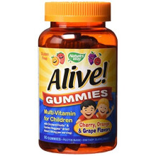 Nature's Way, Alive! Enfants, Gommes Multivitaminées Premium, Cerise, Raisin et Orange, 90 Gommes