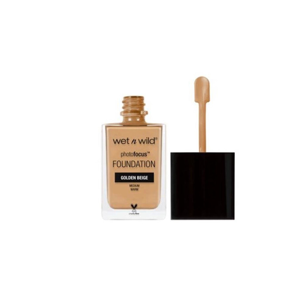 Wet N Wild 8768846 1.06 fl oz Photo Focus Foundation, Golden Beige - Pack of 3