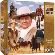 Puzzle MasterPieces John Wayne 1000 dielikov pre dospel   ch, rodiny alebo ml   de        Americk    kovboj     48,5 cm x 64,4 cm