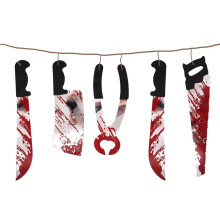 HALLOWEEN 1.8M BLOODY WEAPONS PARTY SPOOKY HANGING CEILING ROOM DECORATION PROP