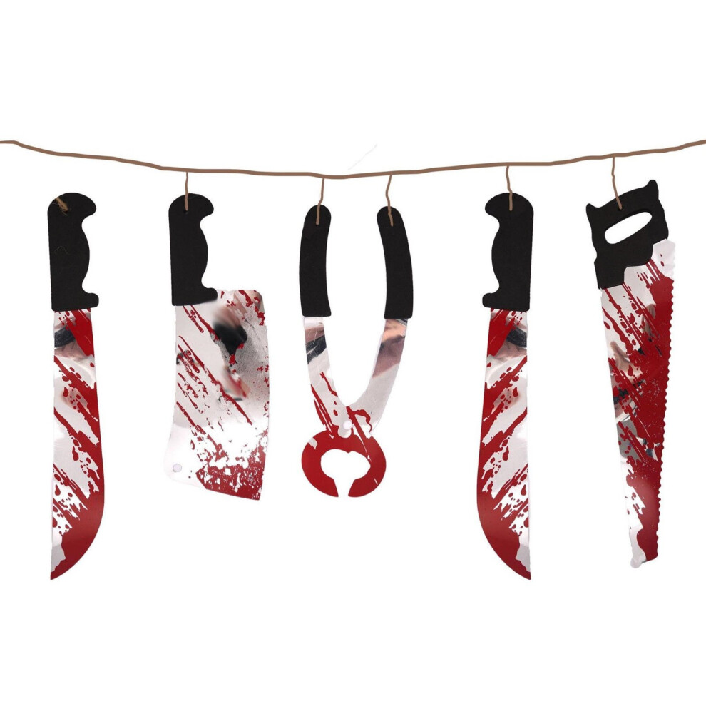 HALLOWEEN 1.8M BLOODY WEAPONS PARTY SPOOKY HANGING CEILING ROOM DECORATION PROP