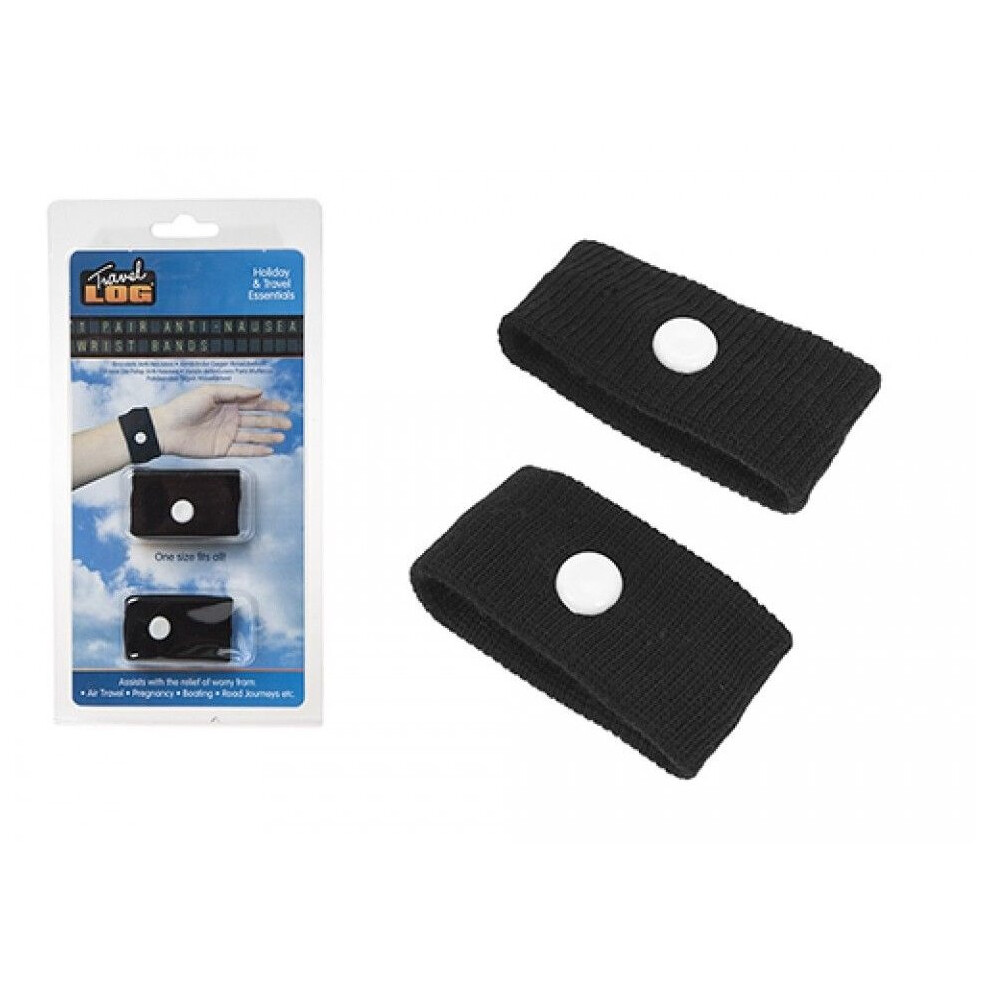Travel Log 2 X Anti Nausea Sickness Motion Travel Sick Wrist Bands Car Sea Plane