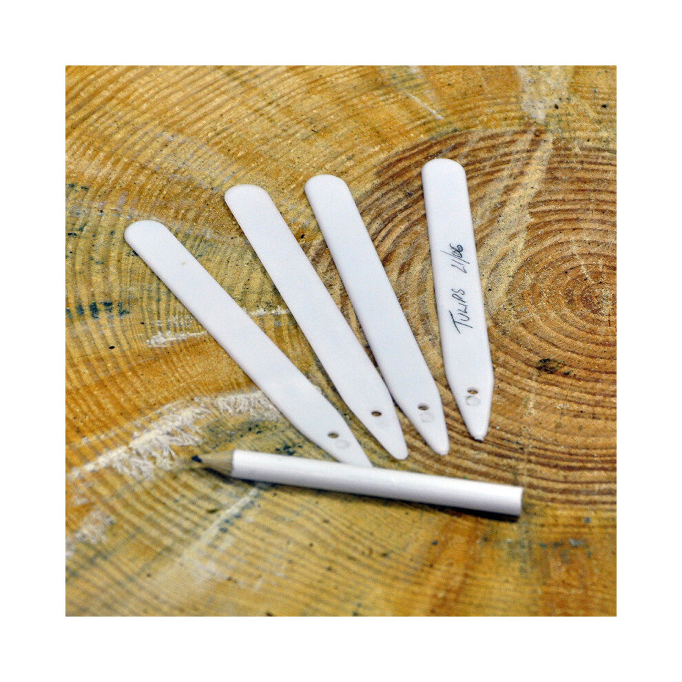 50-Pack Plastic White Plant Labels - Seed Tray Markers, Name Tags for Gardening Pots