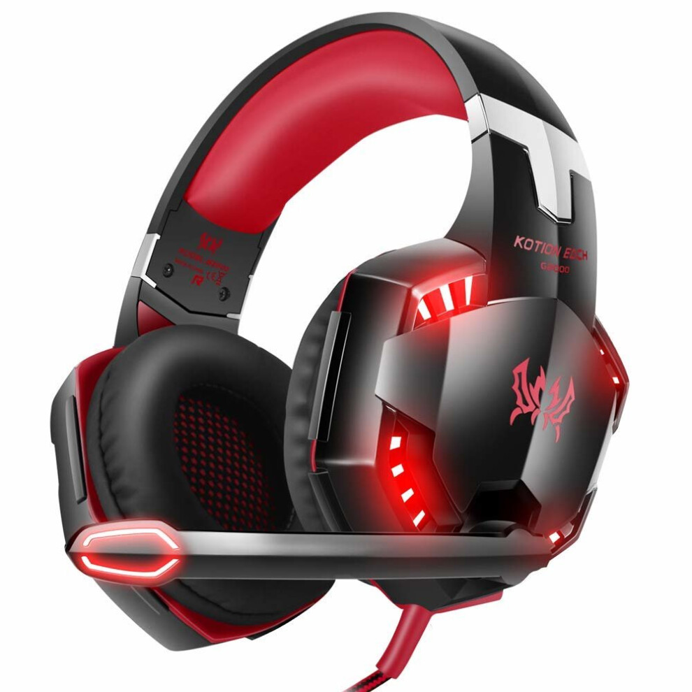 Kotion each G2000 Gaming Headsets PS4,Casque d'écoute pour joueurs avec micro anti-bruit