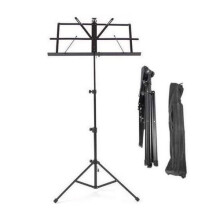 Kabalo Metal Adjustable Sheet Music Stand Holder - Folding, 64-136 cm, 46x29 cm Board, Black, Free Carry Case Included - A-USB037