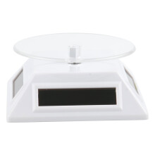 White Solar/Battery Powered Rotating Stand Product Display - By TRIXES