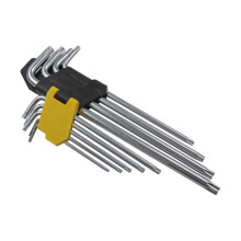 US PRO Tools 9pc Extra Long Tamper Proof Torx Star Key Set T10 - T50
