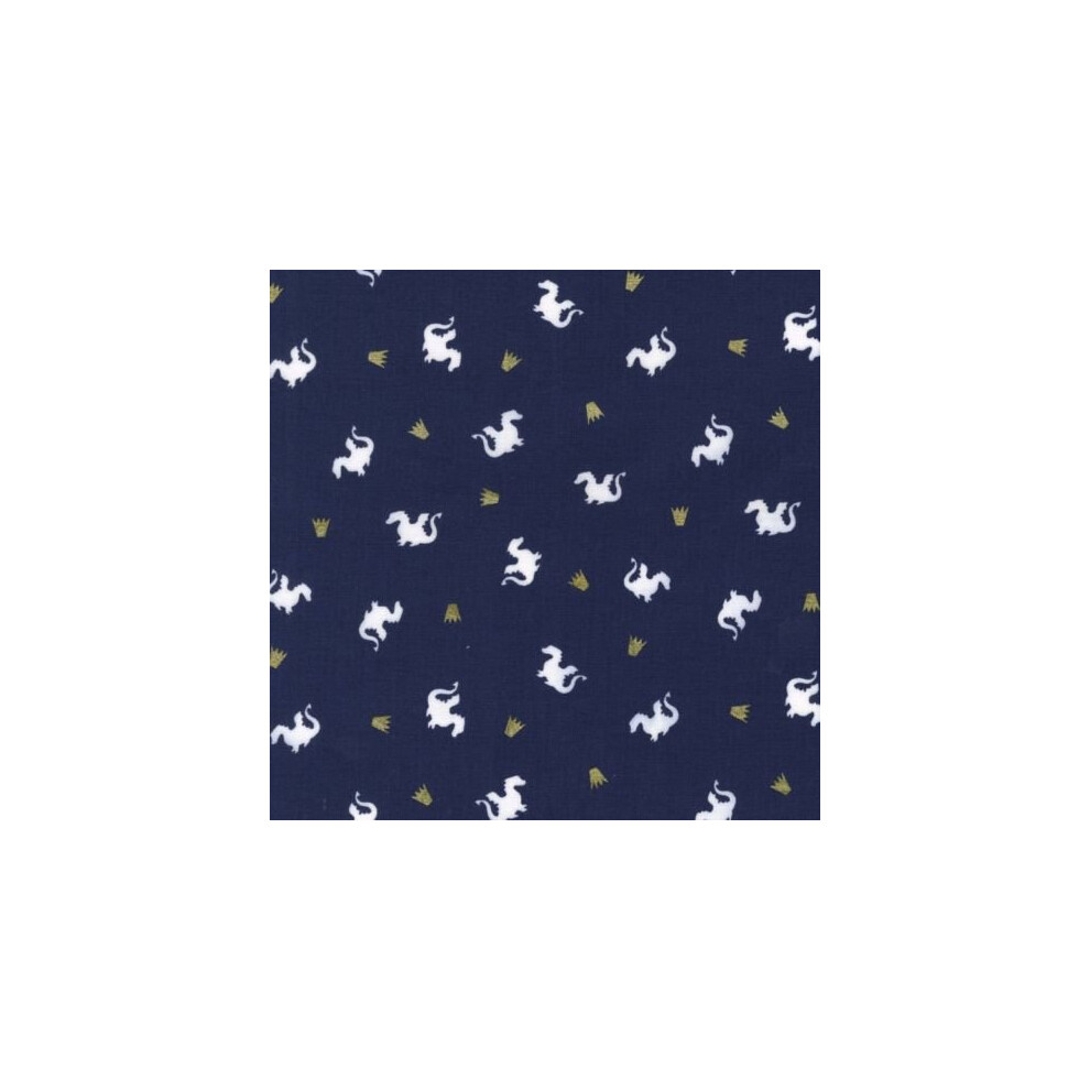 Michael Miller Fabrics Fat Quarter Baby Dragon Magic Navy Cotton Quilting Sewing Fabric