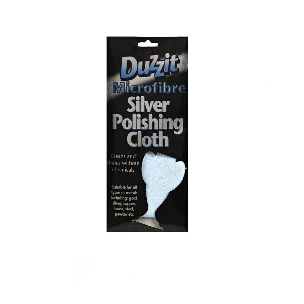 Duzzit Microfibre Silver Polishing Cloth Cleaning Cloth For All Metal 30 X 25Cm