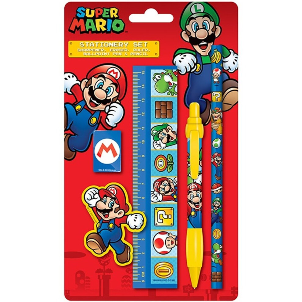 SUPER MARIO 5 Item Stationery School Set