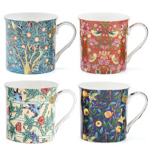 William Morris Birds Mugs - Set of 4