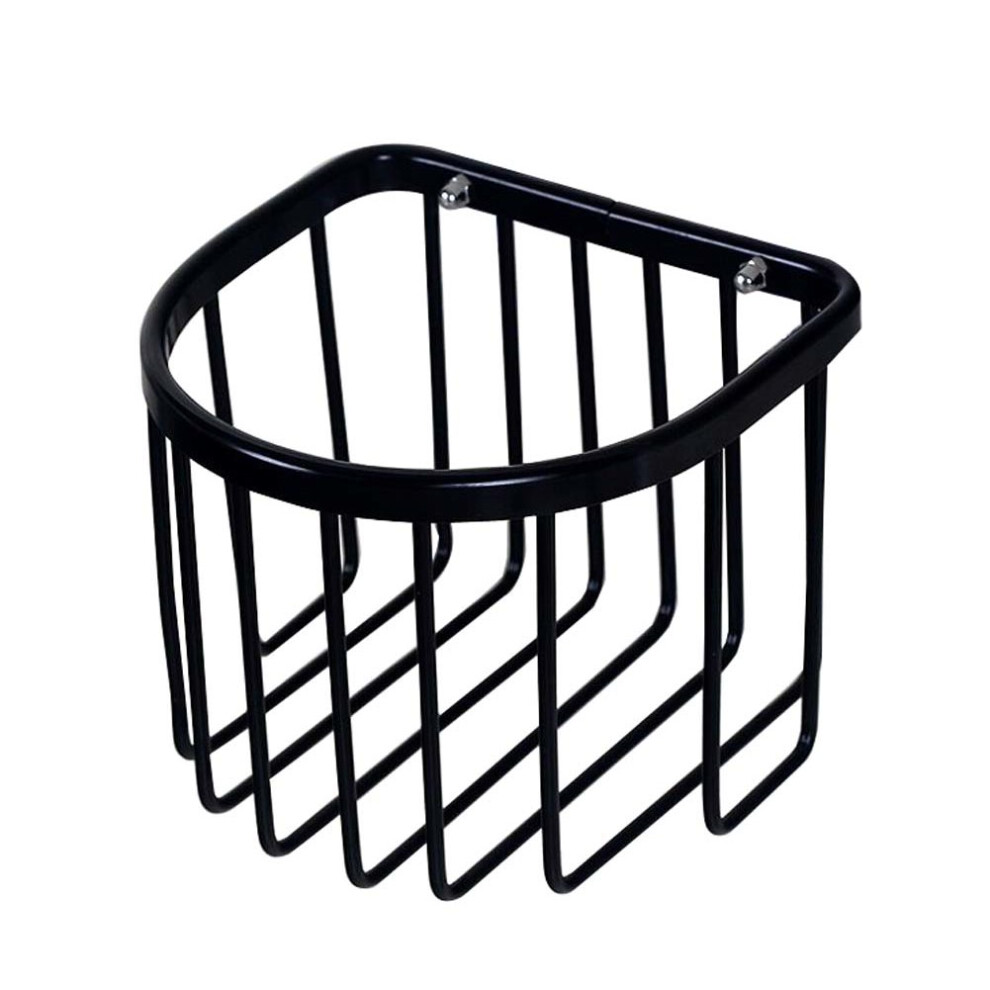 New Bathroom Tissue Holder Aluminium Toilet Roll Holders Basket, BLACK