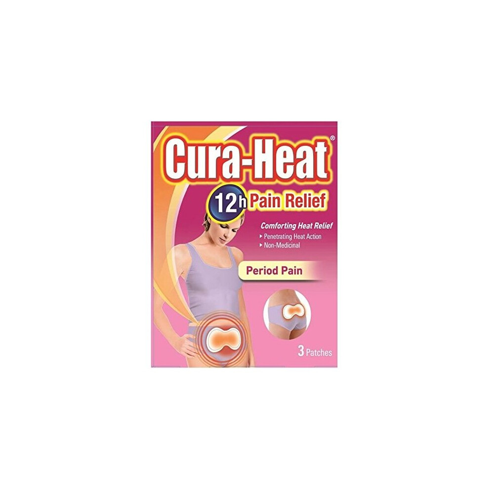 Cura-Heat Period Pain Patches - 3-Pack Self-Heating Menstrual Cramp Relief