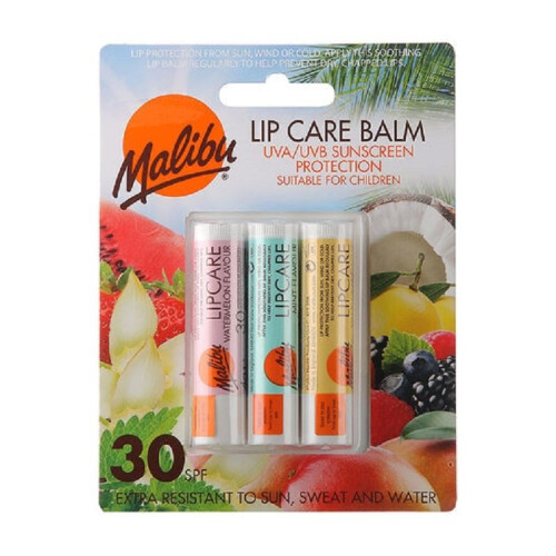 Malibu Malibu Lip Care Balm SPF30 Watermelon/Mint/Vanilla 3x4g