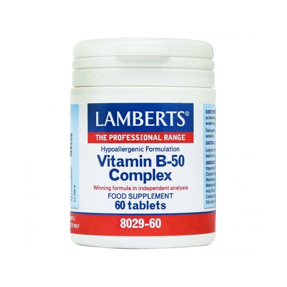 Lamberts High Strength Vitamin B-50 Complex 60 Tablets