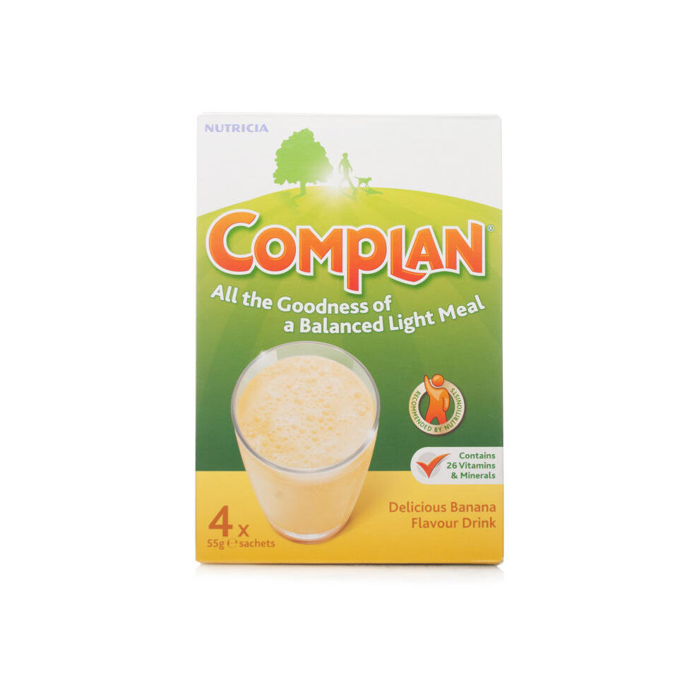 Complan Banana Flavour Nutrition Drink - High-Protein Meal Replacement With Vitamins & Minerals (Vegetarian, Gluten-Free)