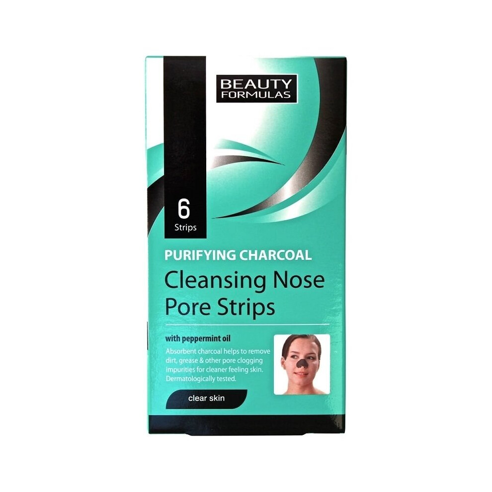 Beauty Formulas Purifying Charcoal Cleansing Nose Pore Strips 6S