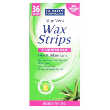 Beauty Formulas Face & Bikini Line Hair Removal Wax Strips - 36 Strips