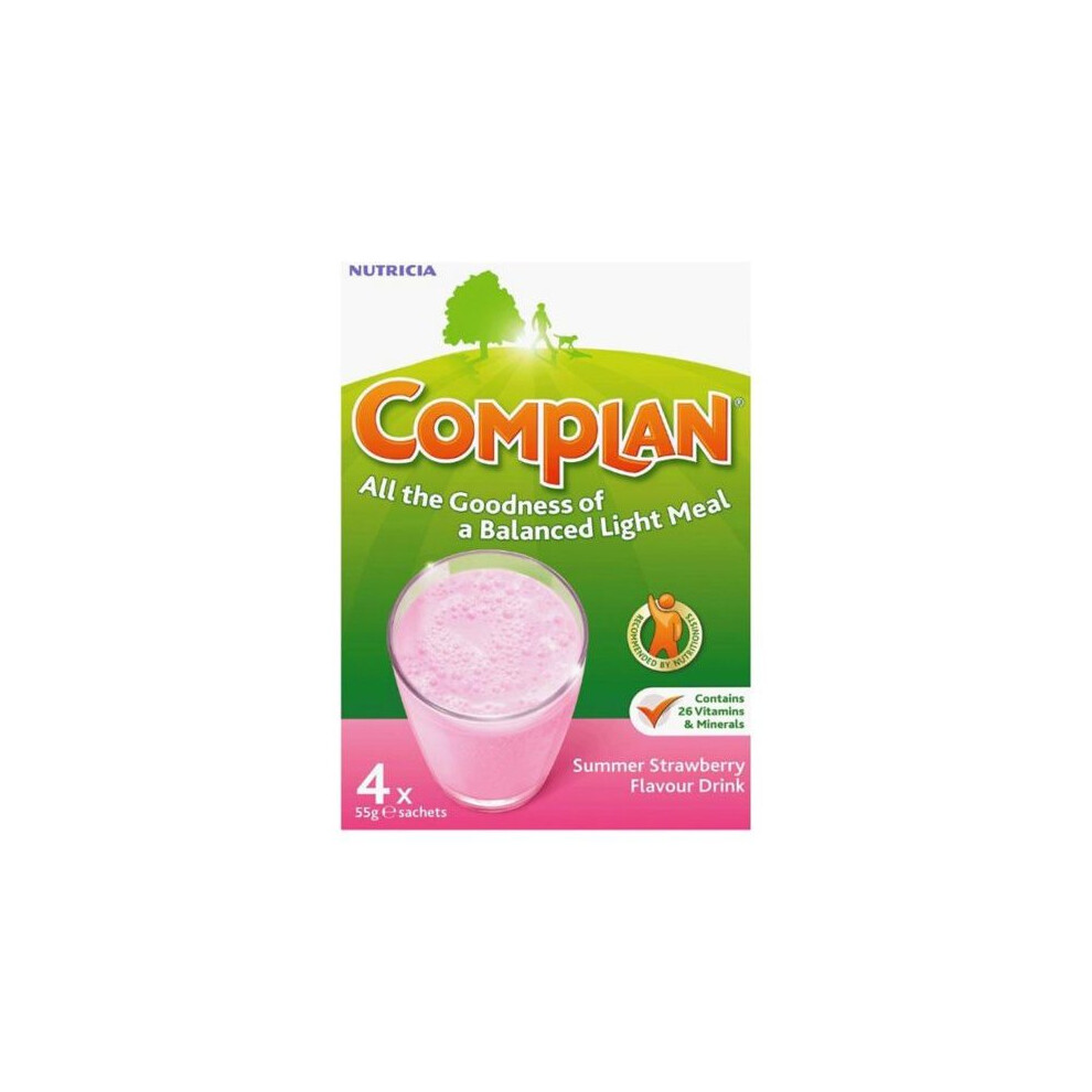 Complan Strawberry Flavour Nutrition Drink 4 x 55g Sachets