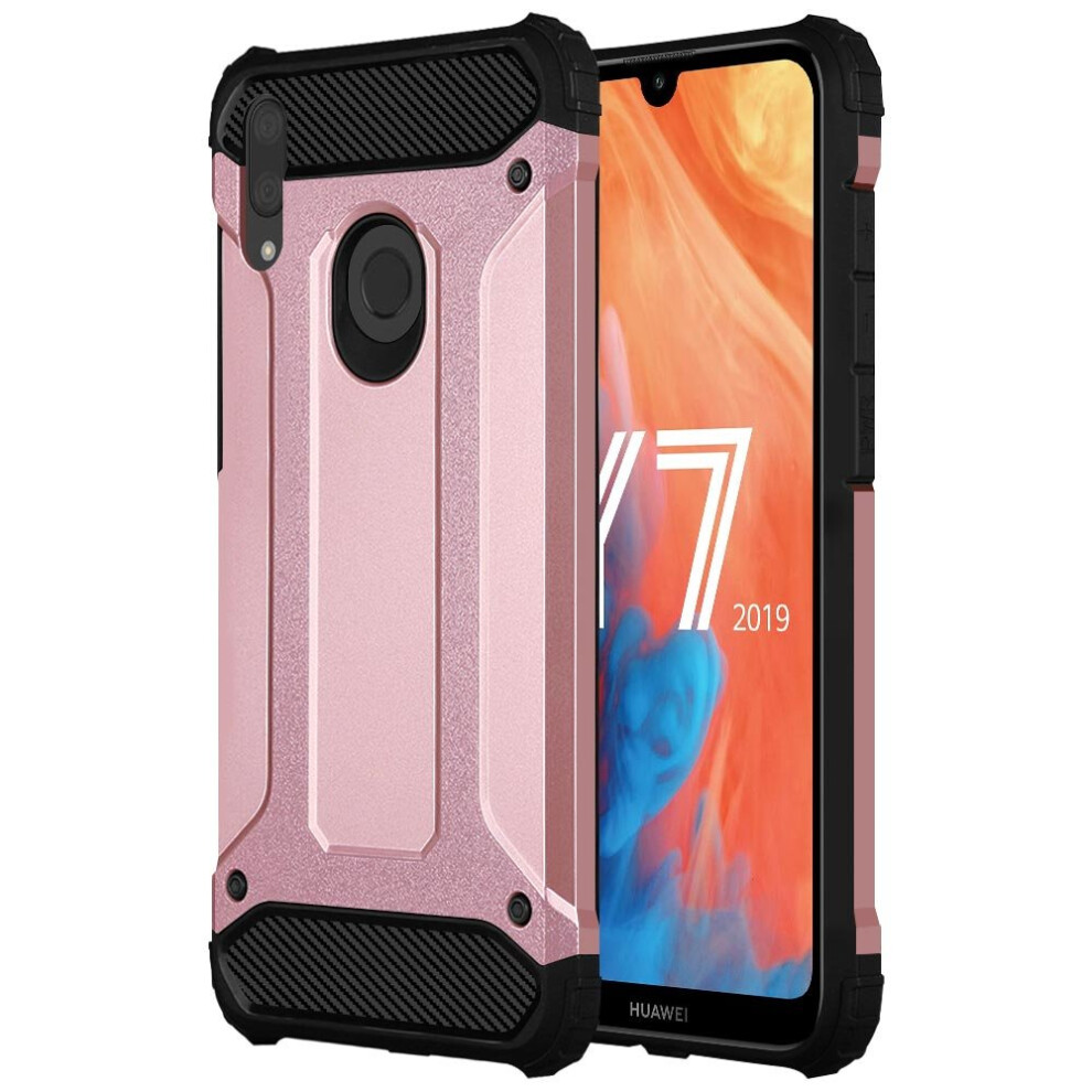 (Rose ) For Huawei Y7 2019 Armour Defender Case Cover Gold 5056298002290