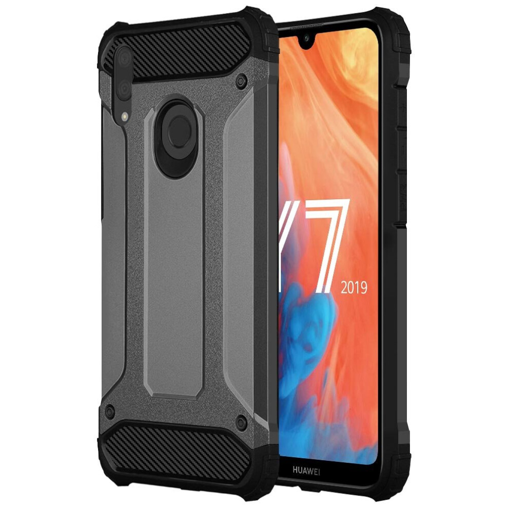 (Grey) For Huawei Y7 2019 Armour Defender Case Cover Grey 5056298002313