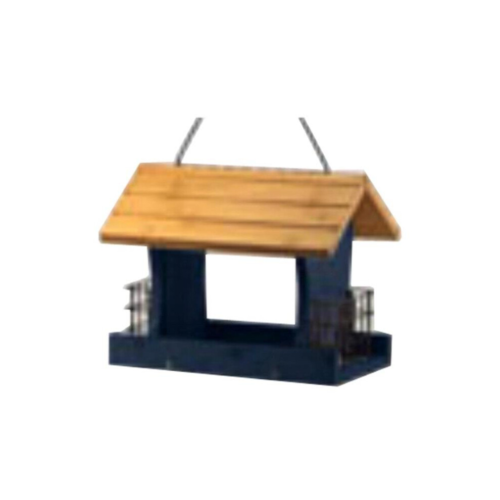 Warren Distribution 208970 12 in. Wood Bird Feeder, Blue