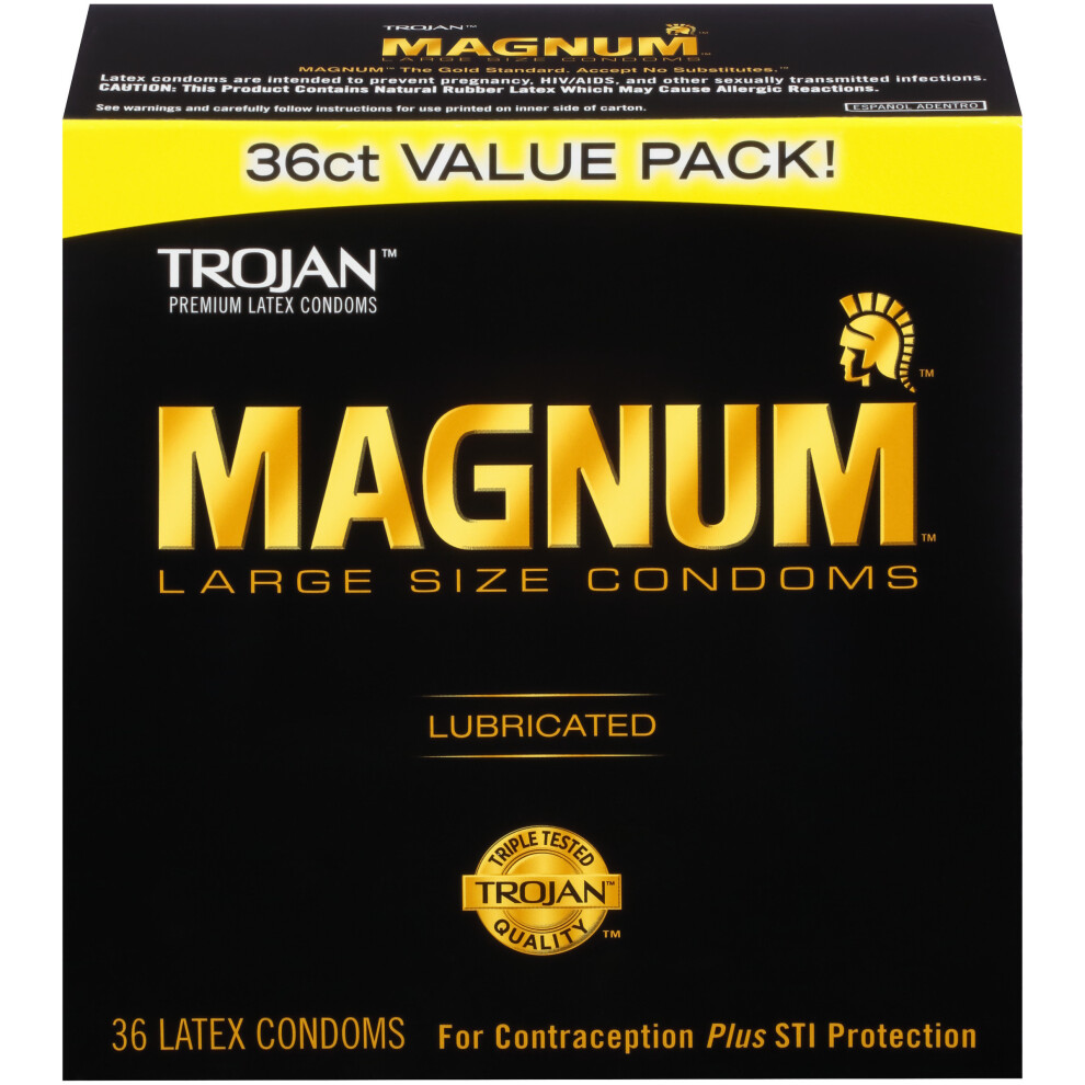 (Unboxed) Trojan Magnum Large Size Condoms, 36ct