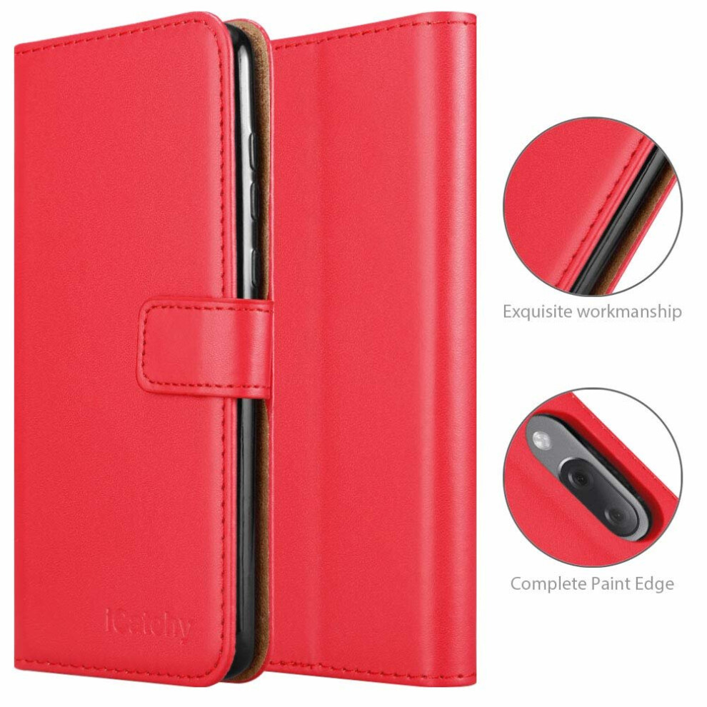 red--for-sony-xperia-l3-phone-leather-folio-wallet-case