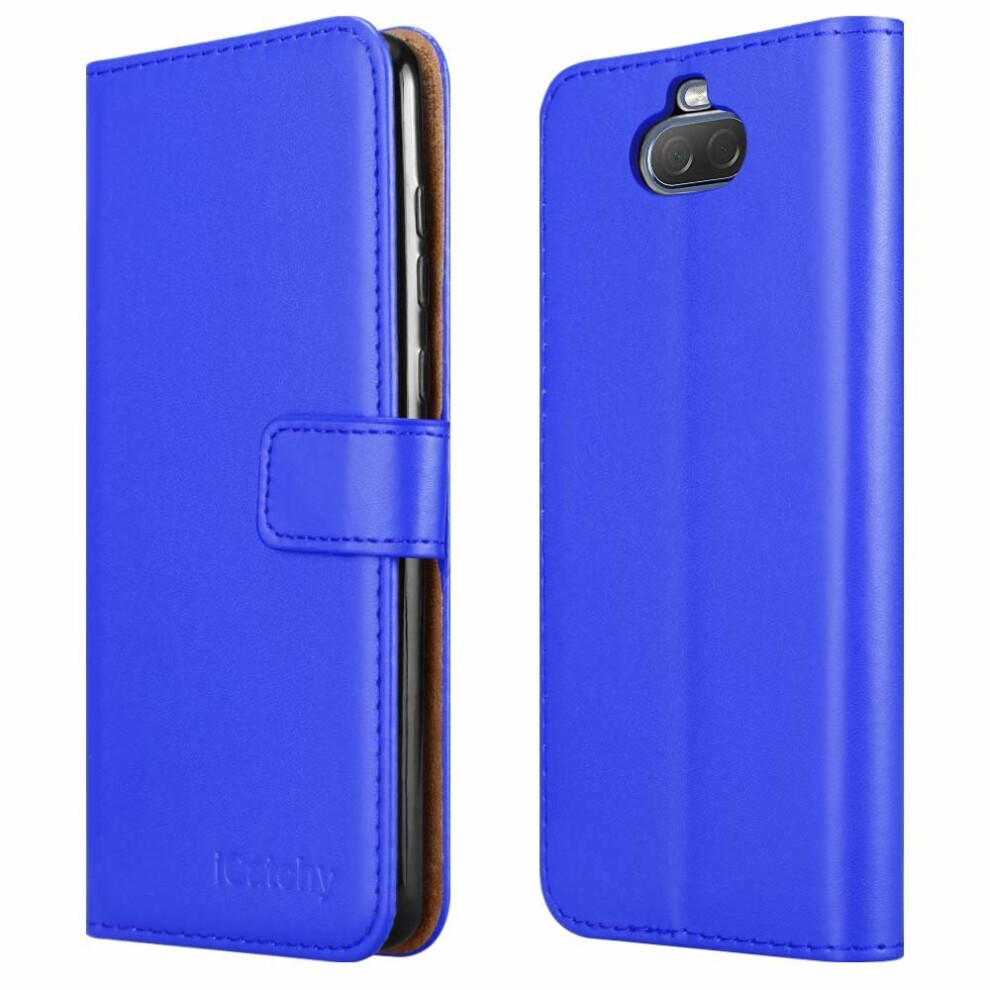 (Blue) For Sony Xperia 10 Phone Wallet Book Leather Case Blue 5056298001941
