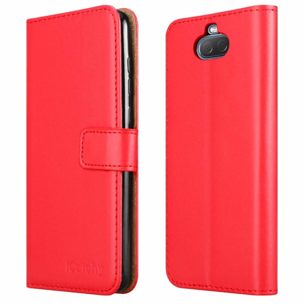 (Red) For Sony Xperia 10 Phone Wallet Book Leather Case Red 5056298001965